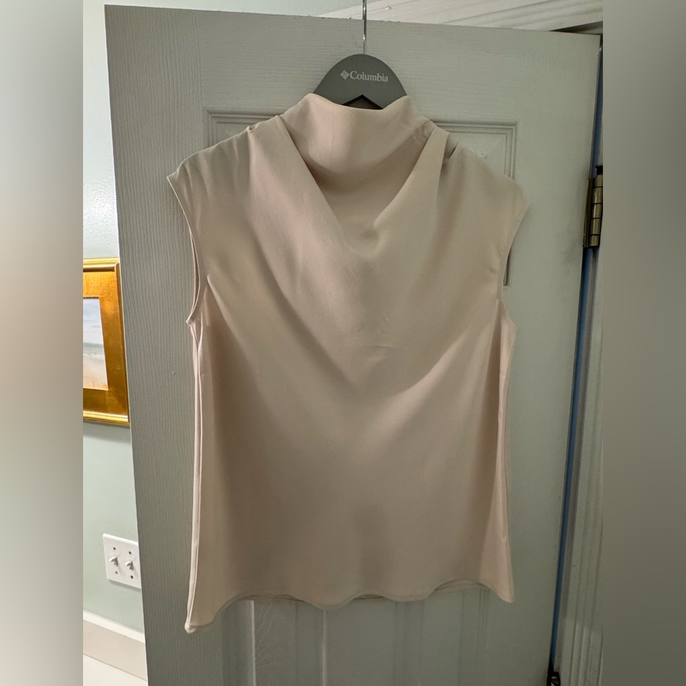 Loft cowl neck sleeveless top, cream, size XS Women's